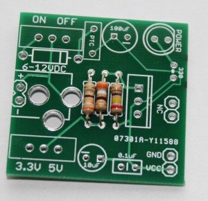 Step 1- solder resistors 330R, 240R and 390R