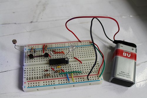 Light dependent blinker using LDR and CD4093